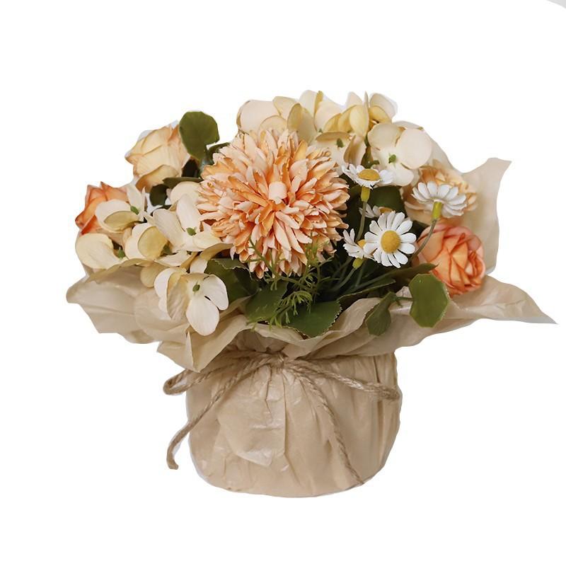 Faux Flower Autumn Color, Retro Small Bouquet, 7-pronged Hydrangea Rose, Wedding Arch, Leading Flower Decoration, Artificial Chamomile