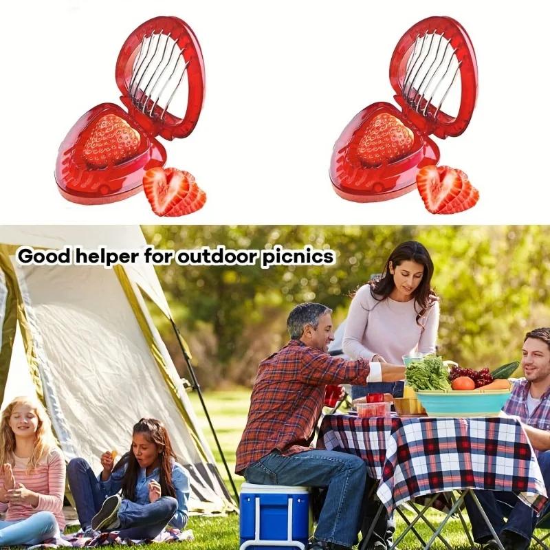 1/2PCS Strawberry Huller Stem Remover And Strawberry Slicer Set Potatoes Tomato Corer Slicer Stainless Steel Kitchen Tools Vrsgs