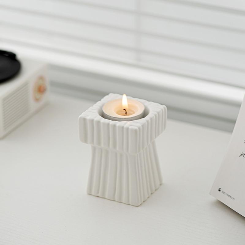 Fashion Candle Holder Solid Square Tealight Candlestick for Wedding Home Decor Hotel Supplies