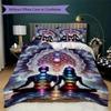 1PC Chakras Theme Bedding Quilt Set Quilt Cover Pillowcase Home Decoration Birthday Gift (1 * duvet cover + 2 * pillowcase, without core)A11