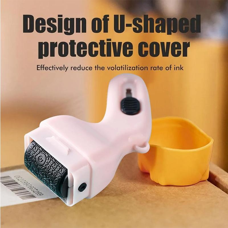 New 3D Confidential Roller Multifunctional Rolling Garbled Code  Seal Express Unpacking Coater Graffiti Stamp Refillable Ink