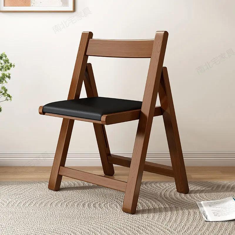 Solid Wood Folding Chair - Simple Foldable Dining Chair with Backrest, Portable for Kitchen, Outdoor & Small Spaces, furniture