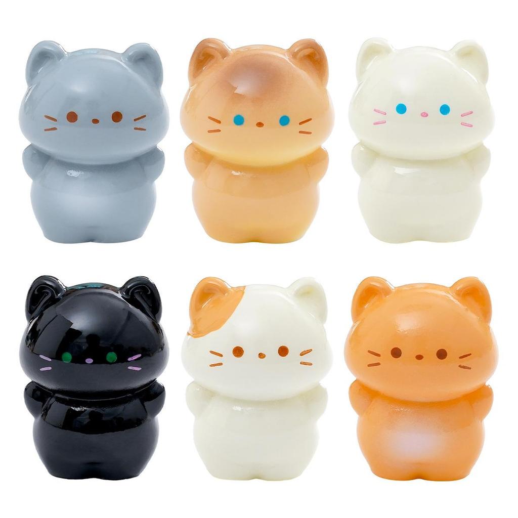6Pcs/set Cartoon Mini Cat Animal Miniatures Resin Ornaments Fairy Garden Decoration Moss Terrarium Micro Landscape