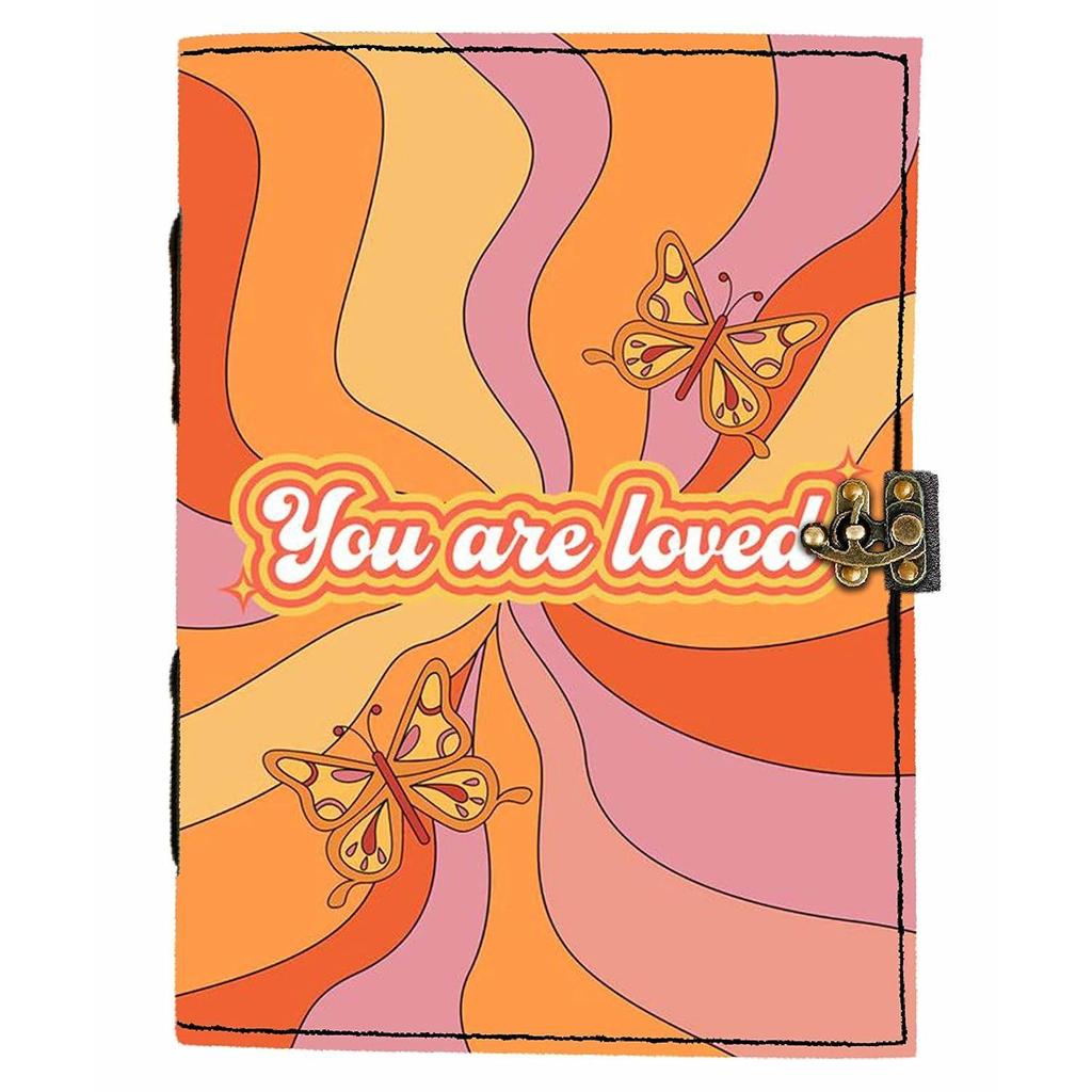 Leather You are loved Printed Blank Pages Journal Diary for Personal & Office Use Planner Blank Diary (7 x 5 Inch)
