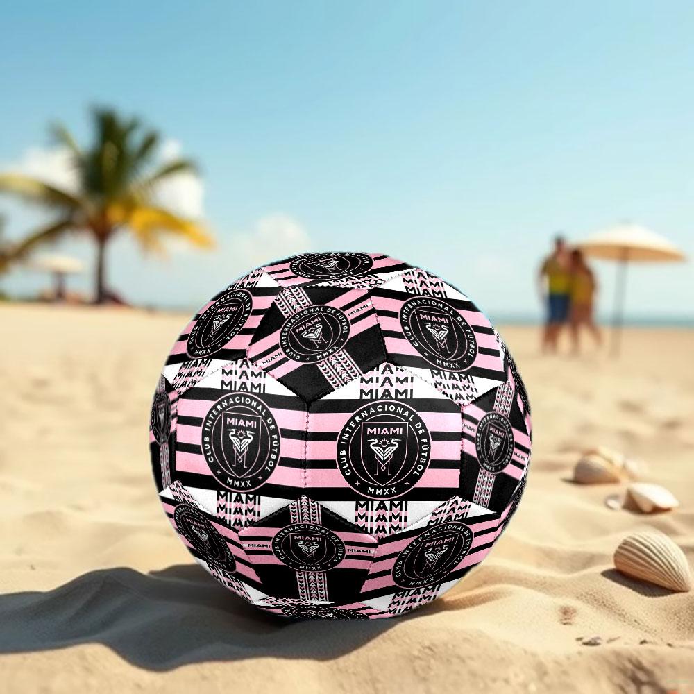 1pc Inter Miami CF Soccer Ball Size 5 Indoor Soccer Ball Fashion Colorful Backyard Game - Great For Sports Fans Gift HE60
