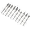 10Pcs Rotary File Milling Cutter Carbide Grinding Head Woodworking Reaming Carving Router 3x6