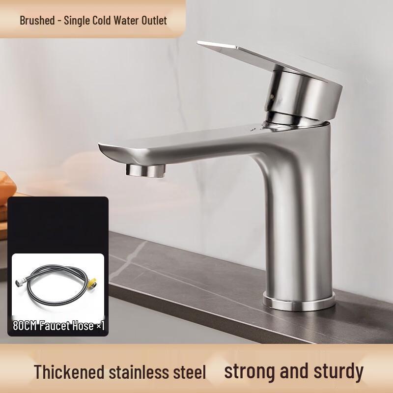 Brushed Silver Single Cold Water Faucet