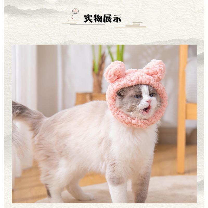 Plush Cat Ear Headband Hat For Small Dogs Birthday Party Decoration