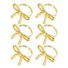 Napkin Rings Set 6pcs Elegant Bow Shape Buckle Clips Holder for Wedding Easter Holiday Dining Table Decorations Party Supplies
