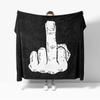 Middle Finger Flannel Blanket for Sofa Prank Decoration Humorous Ridicule and Satire Blanket Throw Blankets For Bed