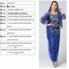Women's Ethnic Long Sleeve Performance Set: Belly Dance Highlight Pants & Top