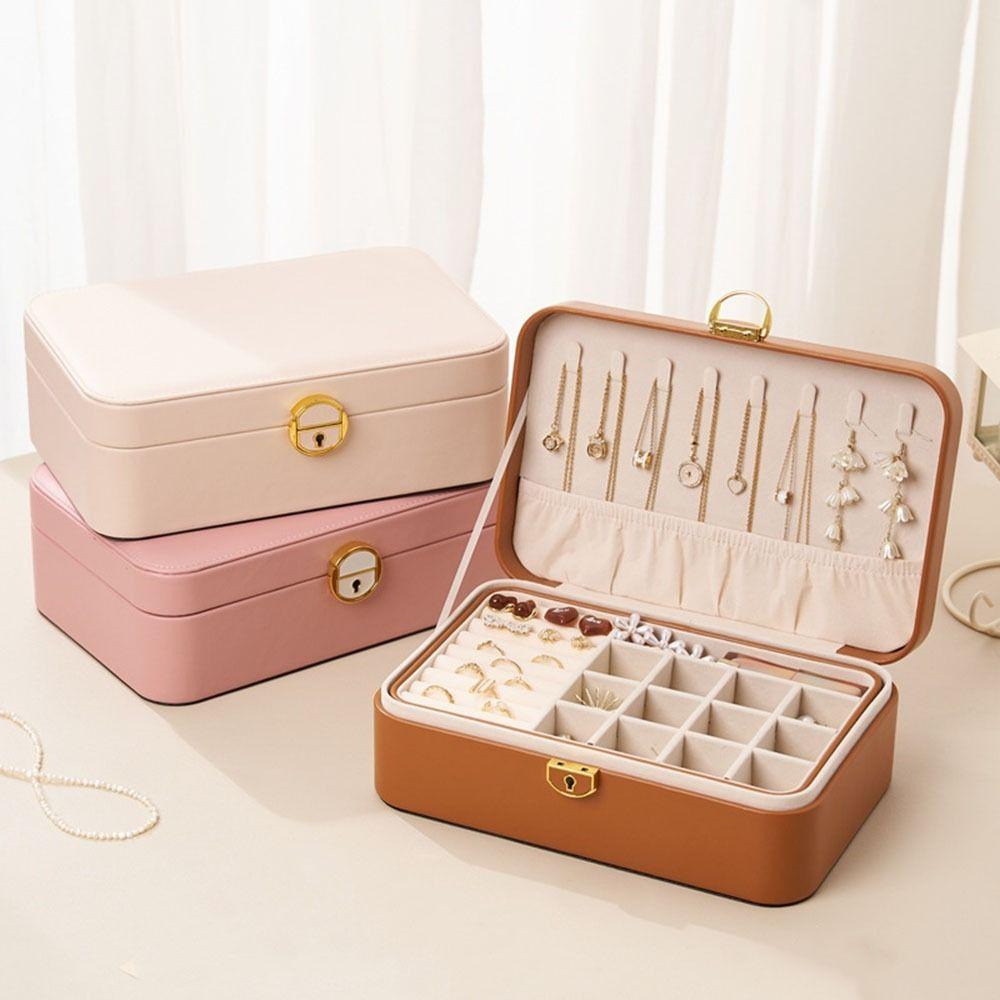 Space Saving Double-Layer Jewelry Storage Box Large Capacity Jewelry Storage Case  Ring