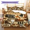 Western Pattern Bedding Quilt Set Quilt Cover Pillowcase Home Decoration Birthday Gift (1 * Duvet Cover + 2 * Pillowcase, Without Core)