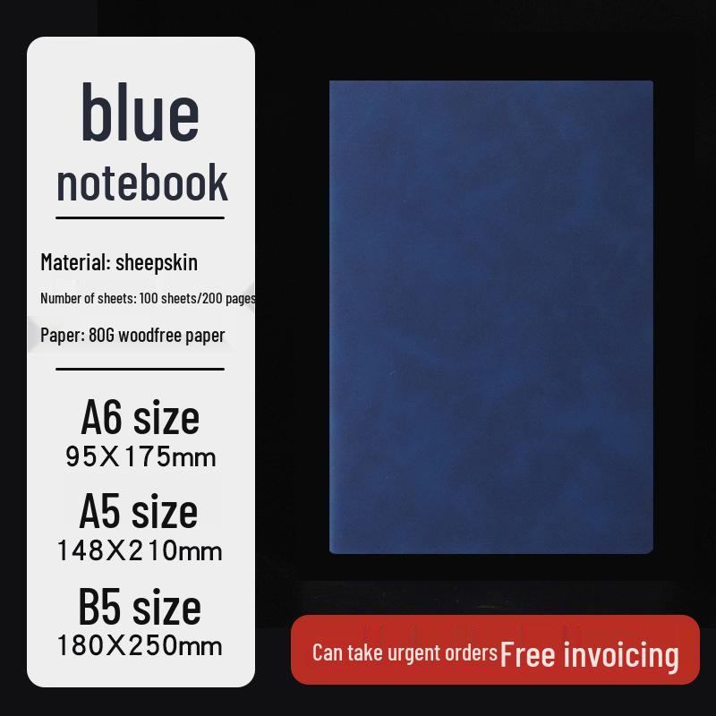 A5 Soft Sheepskin Notebook with Pen Loop & Logo Customization - Thick Journal for Business Meetings