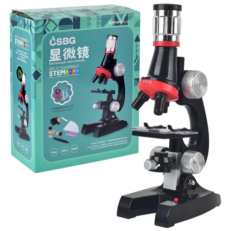 Children Microscope Biology Lab Led School Science Experiment Kit Education Scientific Toys Gifts for Kids Scientist