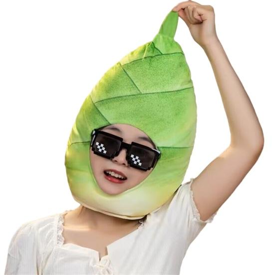 Foto clona Jasné barevné tvar ovoce jídlo Měkká plyšová pokrývka hlavy Otvor pro obličej Kostým internetové celebrity Párty rekvizita
