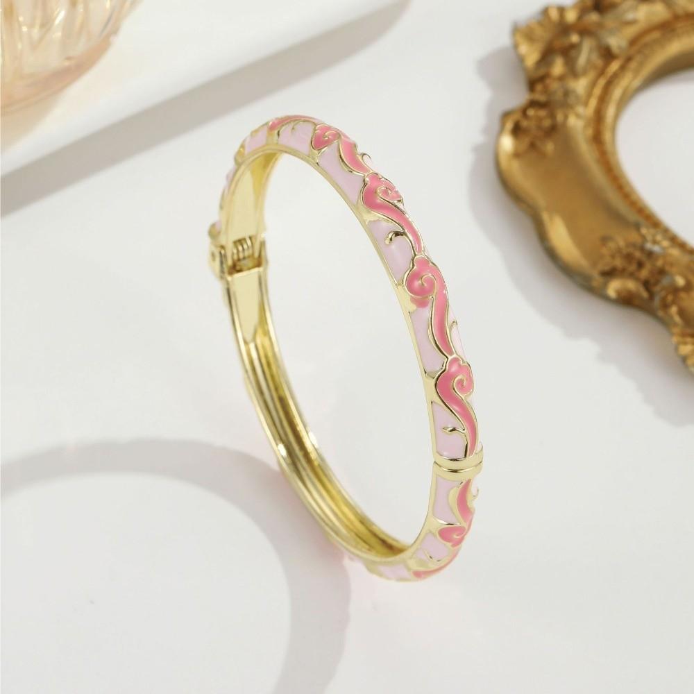 Lightweight Metal Cloisonne Lucky Bangle Colorful Glazed Ethnic Pattern Cuff Tourist Attractions