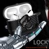 For AirPods Pro Protective Case Skull Design Snap Switch TPU + Metal Earphone Cover with Carabiner