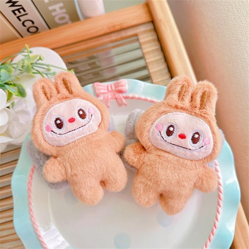 

Cute Labubu Plush Dolls Wrist Washband Microfiber Soft Wrist Wash Band Wristband Water-Absorbent Wash Face Wrist Sweatband Gifts коричневий