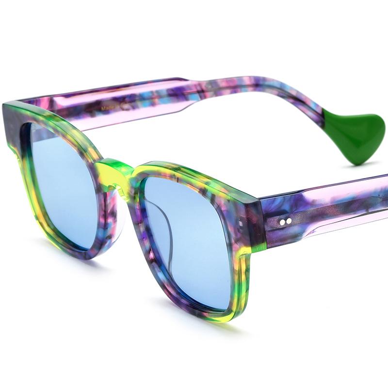 Яркие квадратные унисекс солнцезащитные очки со звездами - Модные очки для вождения