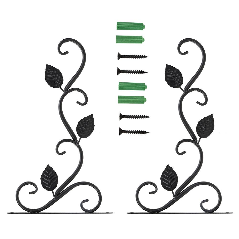 2Pcs European Style WallMounted Iron Hanger Hook for Flower Pots Garden Decoration Ornament