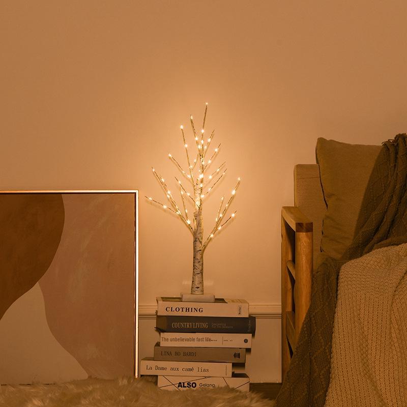 LED Birch Tree Lights: Copper Wire, Multicolor Holiday Decoration for New Year and Christmas