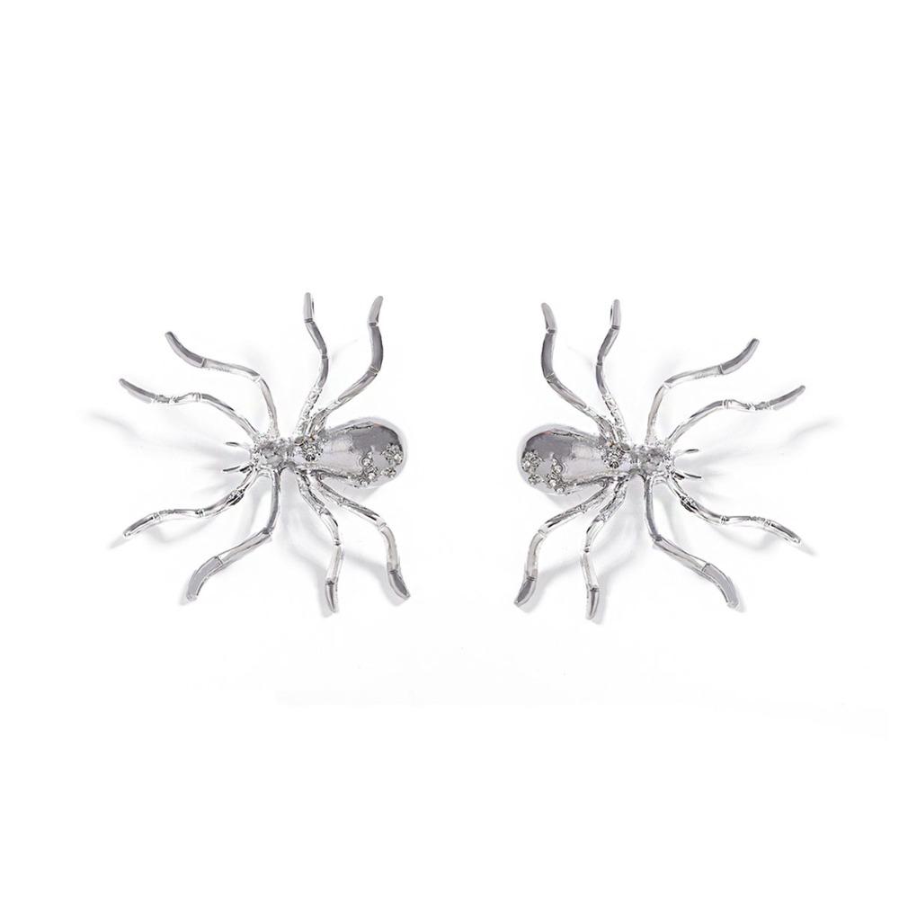 Opening Ring Exaggerated Spider Jewelry Set Brooch Insect Ear Studs Vintage Spider Necklace  Girls