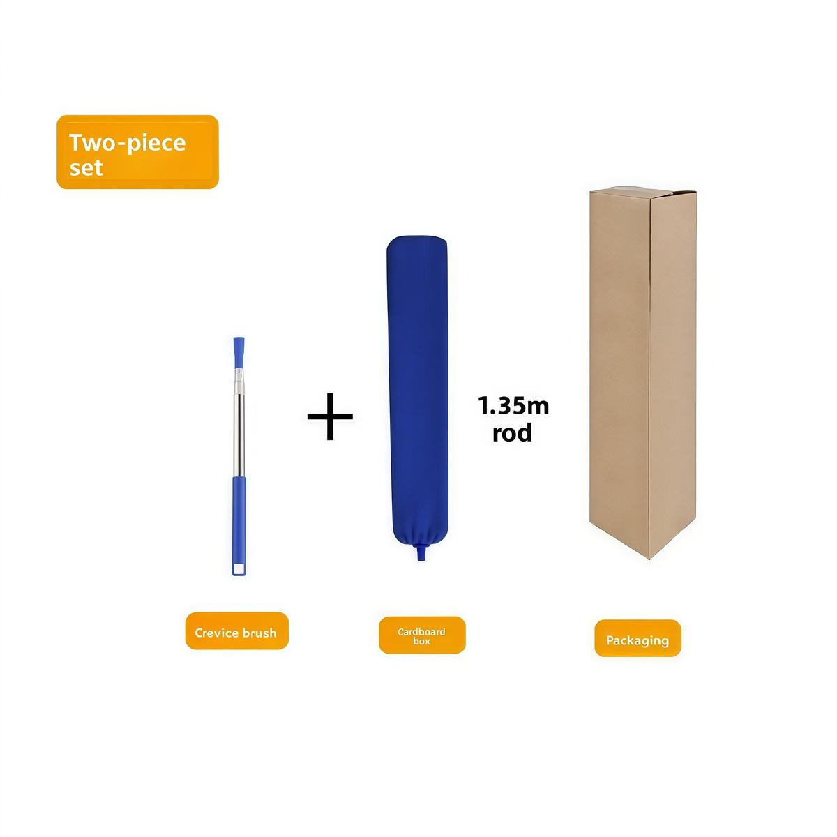 

2.5m Microfiber Gap Dust Cleaner Retractable Long Flat Duster Brush Extendable Pole Flexible Household Cleaning Tools синий