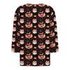 3/4 Ärmel Damen Tops Halloween Print Vintage Mode Lässig Locker Mit V-Ausschnitt Übergröße Shirts