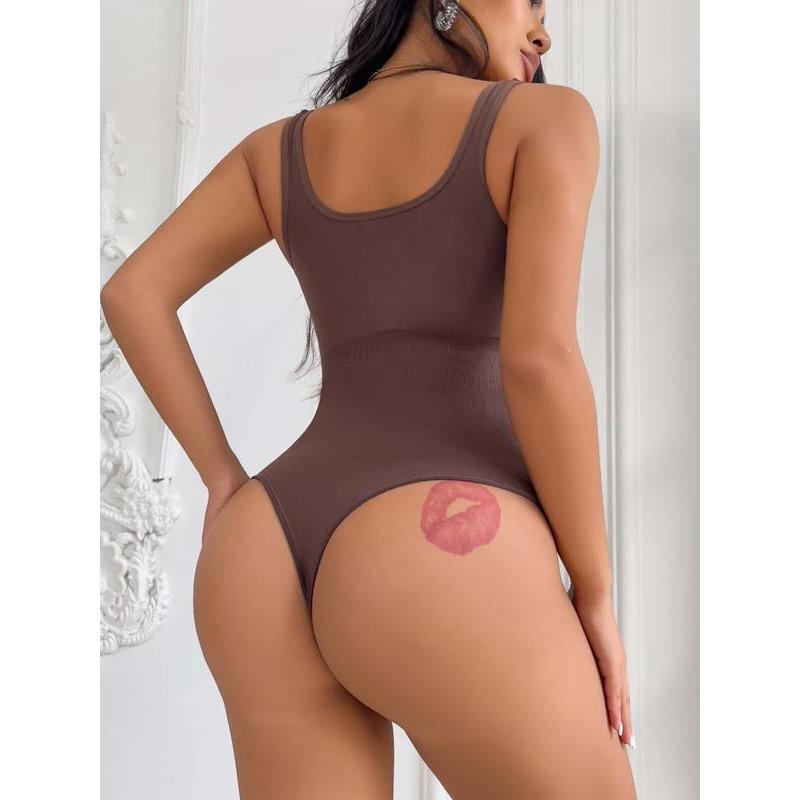 V Neck Waist Cinching Slimming Bodysuit Shapewear For Women