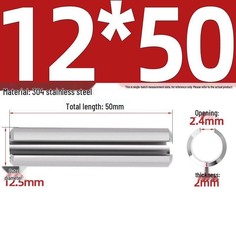304 Stainless Steel Slotted Spring Pin, Cylindrical Shaft Pin, Locating and Hollow Pin (M5-M12)