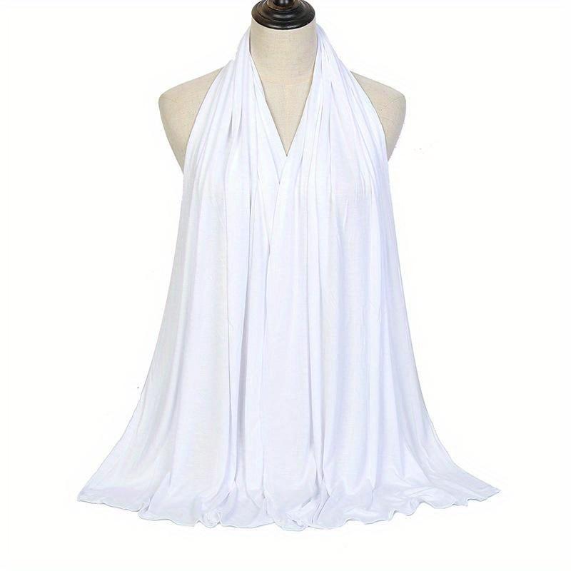 Multicolor Soft Cotton Muslim Headscarf Lace Kerchief Monochrome Ladies Splicing Fashion Hijabs Scarf Skin-friendly Scarf Modal Hijab