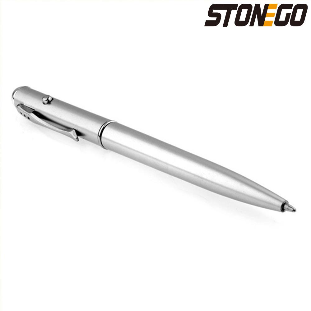 STONEGO Invisible Ink Pen Novelty Plastic Material Ballpoint Pens With Uv Light Magic Secret Ballpoint серебряный