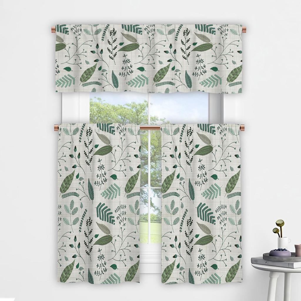 3D Floral Pattern Digital Print Kitchen Valance