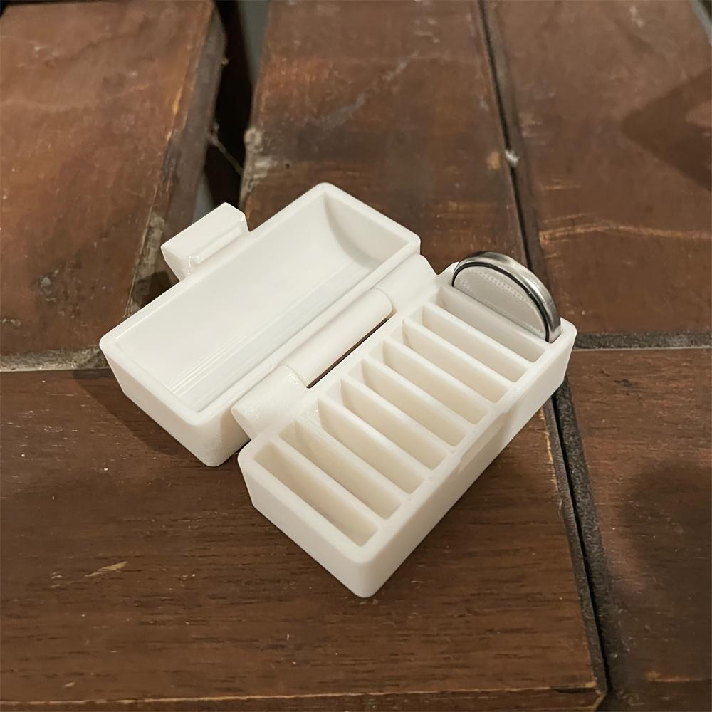 1pc 10 Slots CR2032 Battery Holder, Portable Button Battery Storage Box, Anti-Loss Organizer for Small Batteries