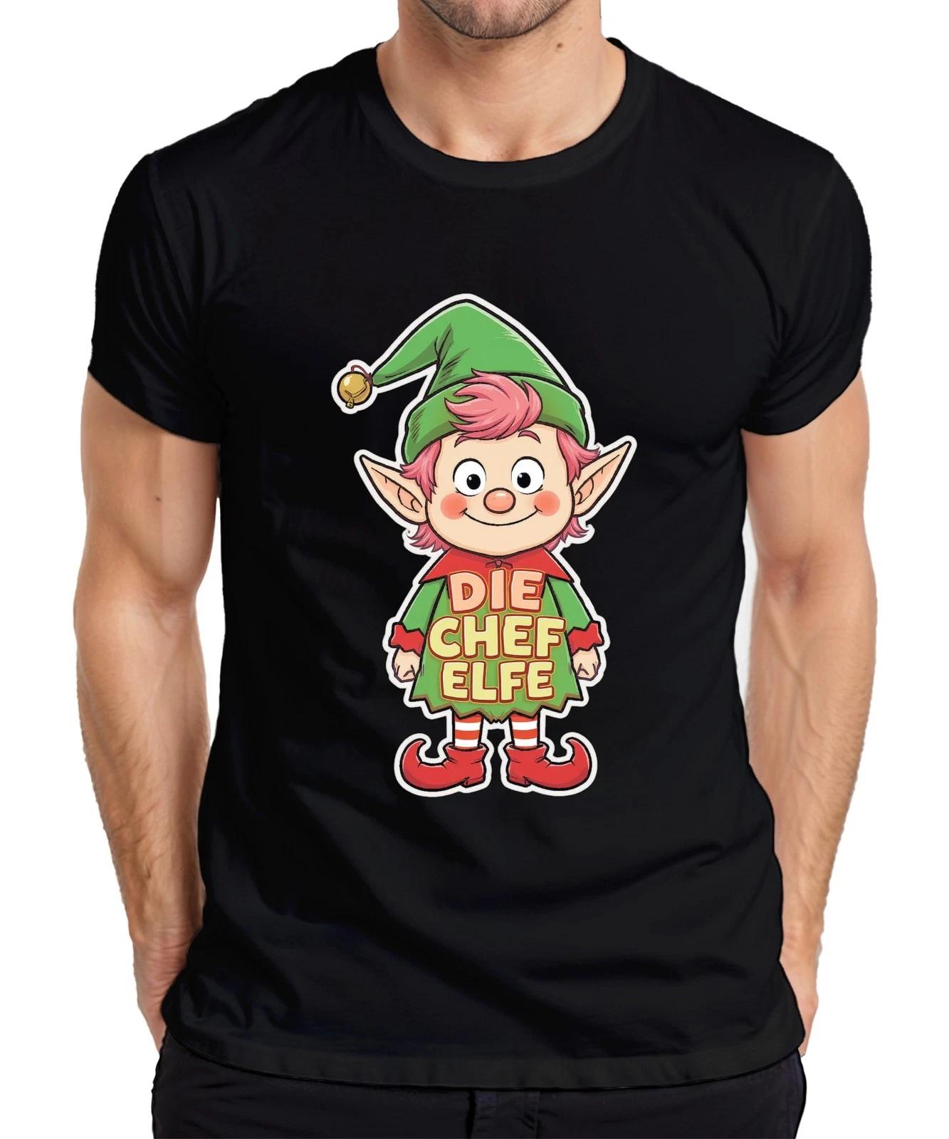 DIE CHEF ELFE Weihnachtselfe Wichtel Niedlich Kinder Advent Spaß Herren T-Shirt XXL