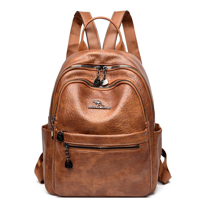 PU Backpack Women s Large Capacity Outdoor Travel Backpack Student Schoolbag