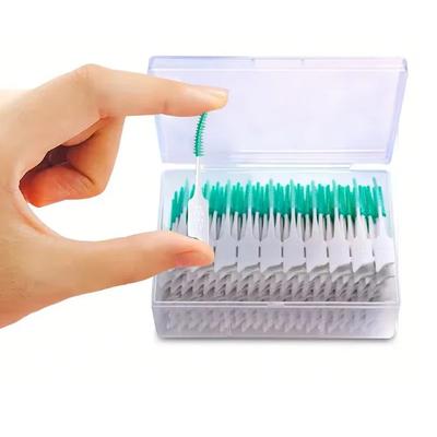 Dental Cleaning Between Teeth Toothbrush Oral Hygiene Care Tools 200Pcs Box Interdental Brush Soft Rubber Teeth Cleaning Tools
