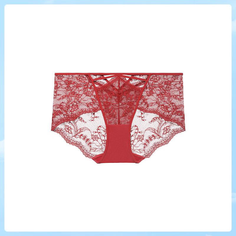 Maniform Women's Sexy Lace Mid-Low Waist Briefs