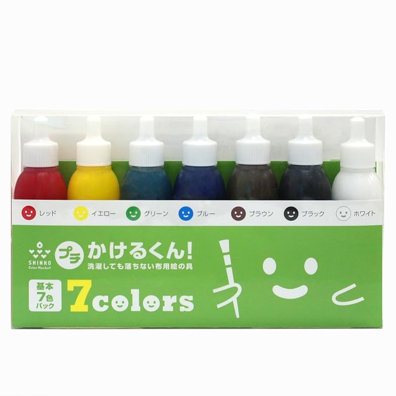 

[Basic color] Acrylic paint for fabric 20g x 7 color set | Somerabo | Water resistant and vivid colors Compatible with T-shirts, bags, and sneakers