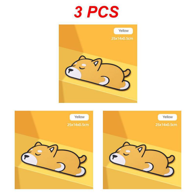2/3/4PCS Mat Odorless Pvc Material Automotive Interior Products Cartoon Non-slip Mat Heat Safe Brown Washable Non-slip Mat