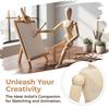 polished smooth exterior 16 inch wooden manikin freely movable joints stable standing jointed wooden figure easy manual control