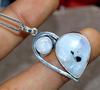 Locket Heart Rainbow Moonstone 925 Silver Plated Necklace 18" Fashion Sale W1t39