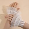 Pleated Elastic Sleeve Cuffs Double Layer Horn Cuffs Decoration Lace Sleeve  Women's Daily Wear
