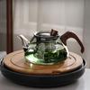 Borosilicate Glass Teapot with Walnut Side Handle