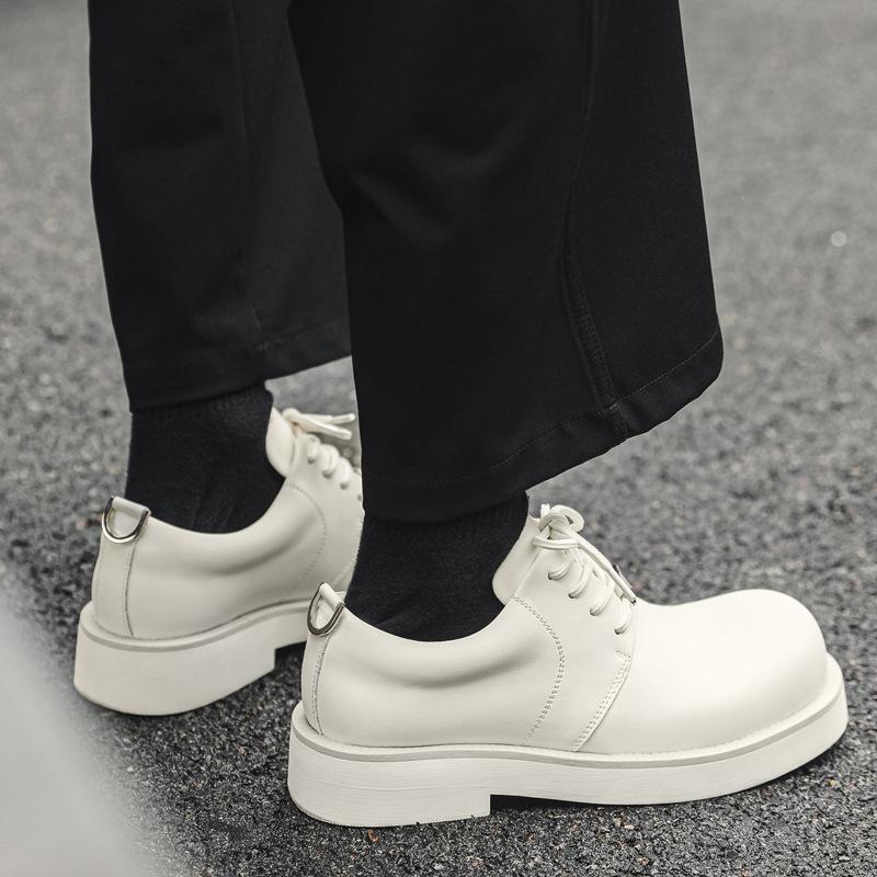 Frühling 2024 neue Herrenschuhe mit runder Spitze, trendig, vielseitig, im britischen Stil, niedriger Absatz, Arbeitsschuhe 166166-J