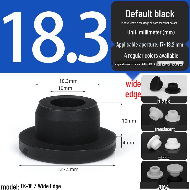Black High-Temperature Resistant T-Shaped Silicone Stopper - Round Hole Rubber Gasket & Shock-Absorbing Blind Plug