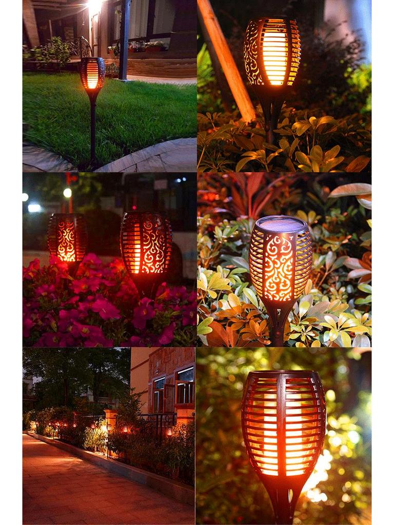 Cross-Border Solar Flame Ground Plug Torch Lights for Outdoor Garden and Lawn