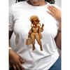 European size Women's Black Betty Cartoon Graphic T-Shirt - Boss Design Short Sleeve Round Neck Casual Tee, Medium-Stretch
