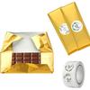 100 Pack Chocolate Bar Wrappers with Thick Paper Backing,Come with 100 Stickers,6" X 7.5", Gold Foil Candy Wrappers, Homemade Individual Wrapping